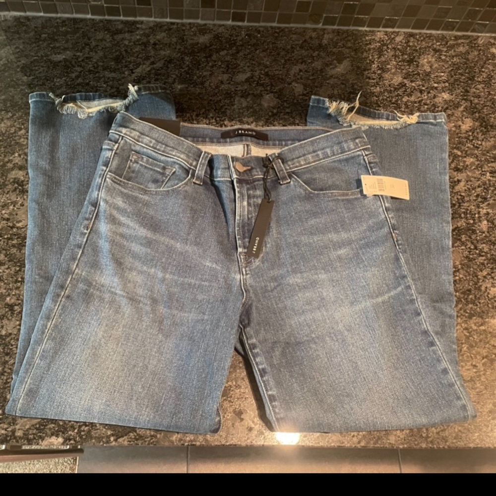J Brand Mid-Rise Crop Boot Jeans